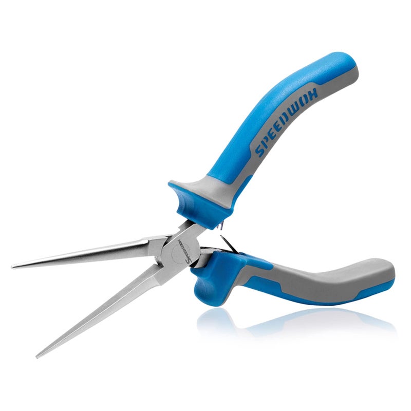 SPEEDWOX 6 Inches Needle Nose Pliers Mini Extra Long Nose Precision Nippers Thin Flat Jaws Micro Functional Precision Wire Looping Fine Pliers with Spring Craft Small Jewelry Making Tools - Image 1